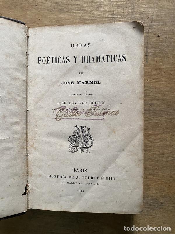 Libros de segunda mano: Obras Poeticas y Dramaticas - Marmol Jose - Foto 1