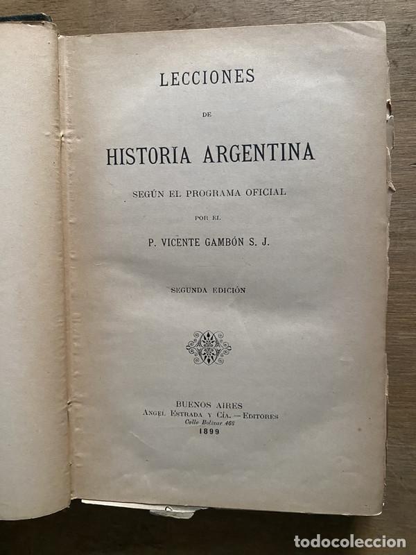 Libros de segunda mano: Lecciones de Historia Argentina - Gambon Vicente