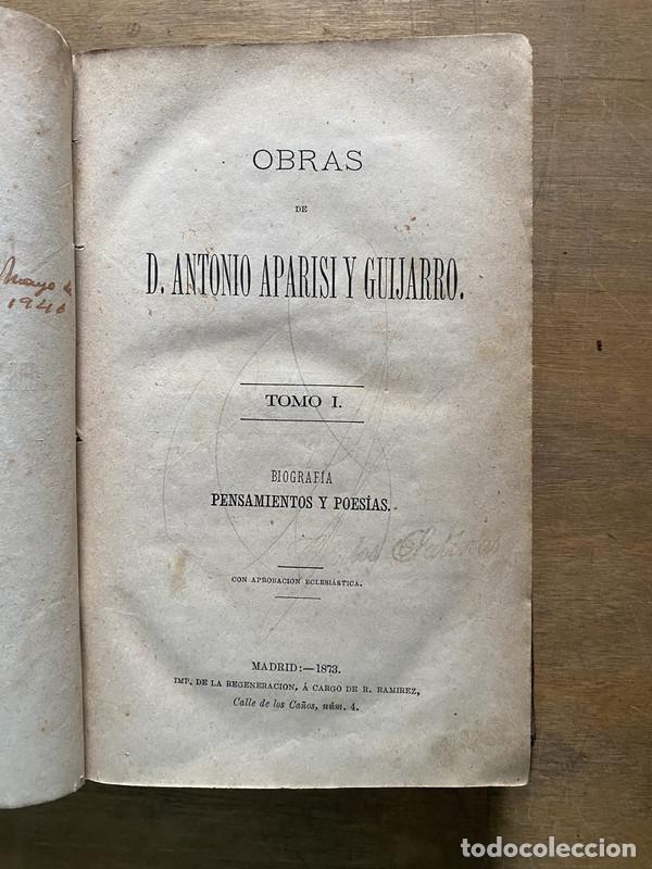 Libros de segunda mano: Obras de D. Antonio Aparisi y Guijarro I - Aparisi y Guijarro Antonio