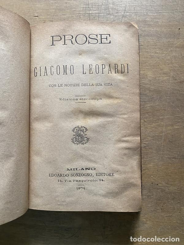 Libros de segunda mano: Prose - Leopardi Giacomo - Foto 1