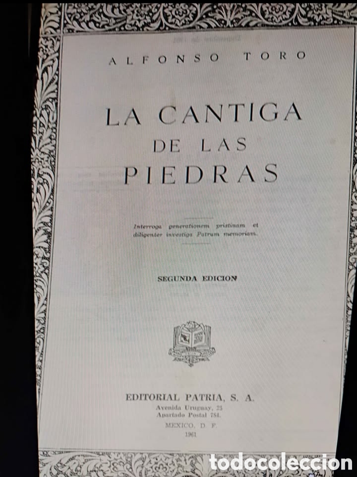 Libros de segunda mano: La Cantiga de las Piedras por Alfonso Toro 1961