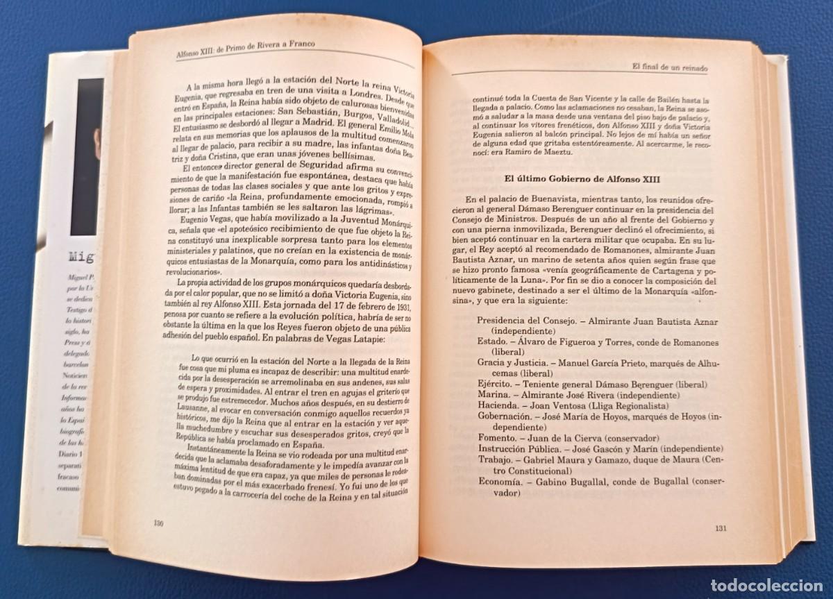 Libros de segunda mano: Libro. Alfonso XIII de Primo de Rivera a Franco. - Foto 4