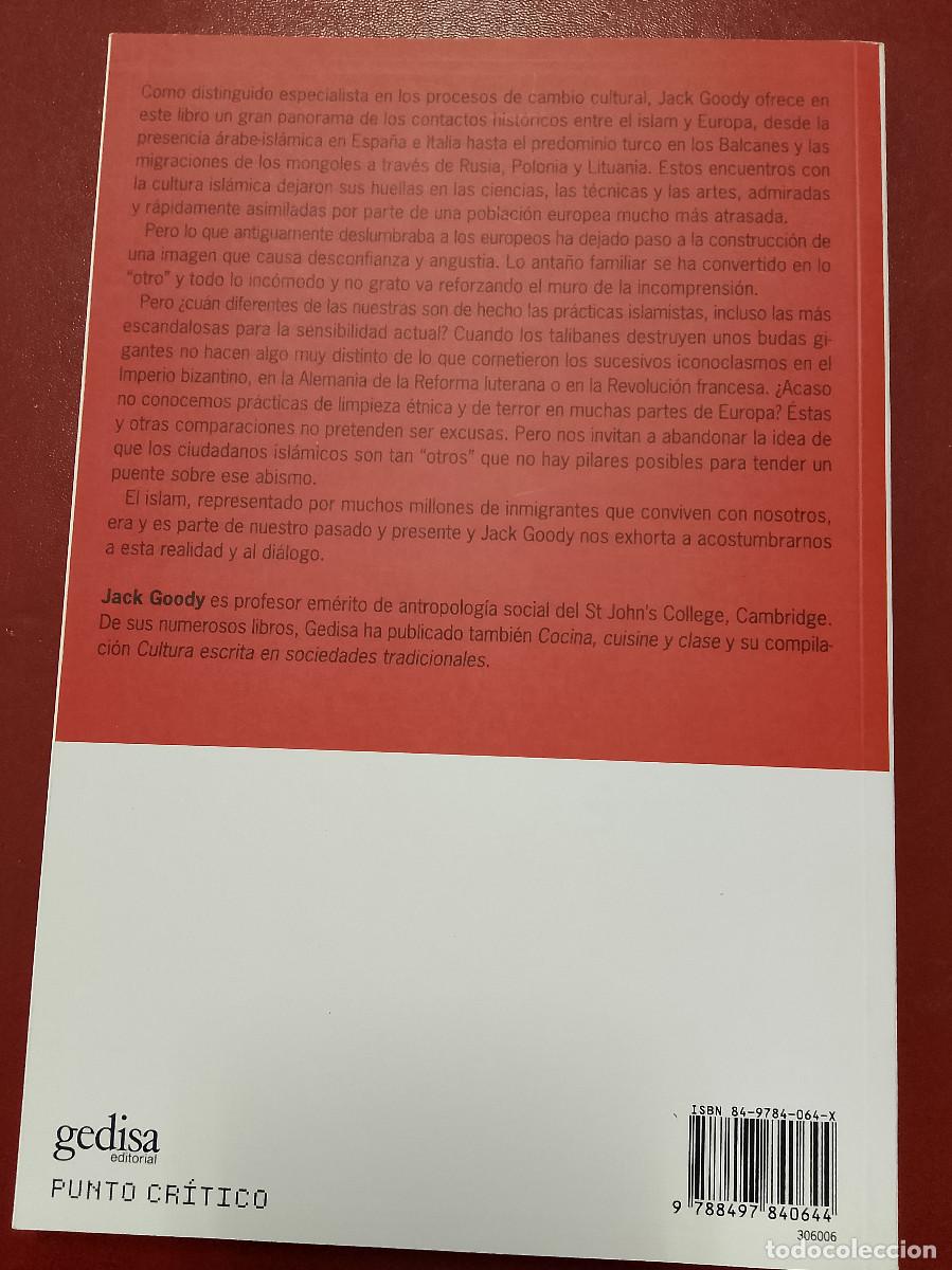 Libros de segunda mano: Jack Goody: El Islam en Europa (Editorial Gedisa. 2015) - Foto 2