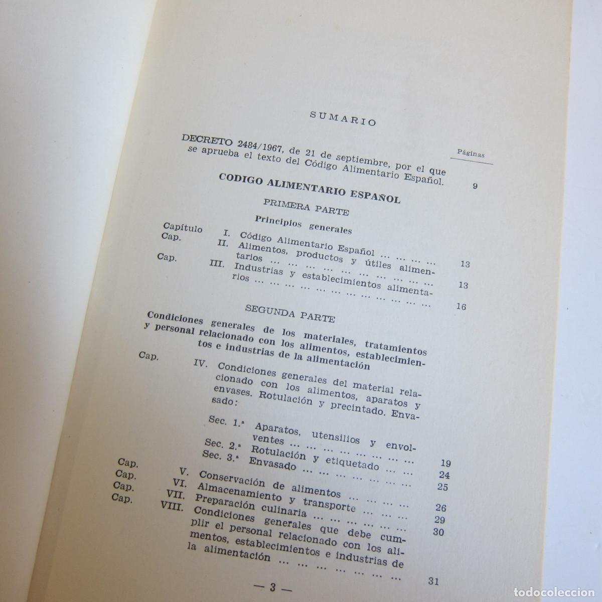 Libros de segunda mano: C&Oacute;DIGO ALIMENTARIO ESPA&Ntilde;OL (BOE) 1967 MANUAL - Foto 9