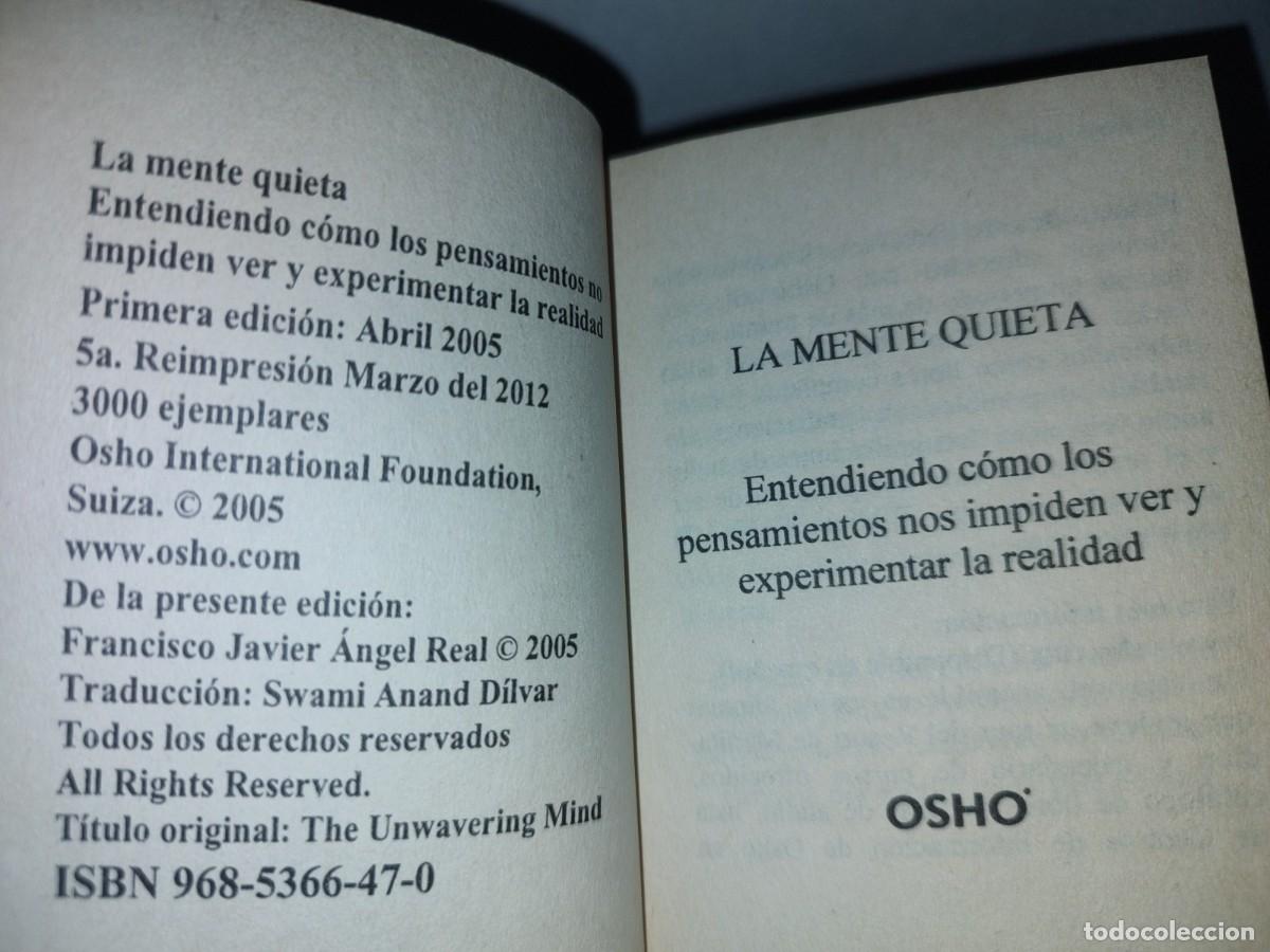 Libros de segunda mano: 217- Lecciones De Vida. Osho. La Mente Quieta - Foto 5