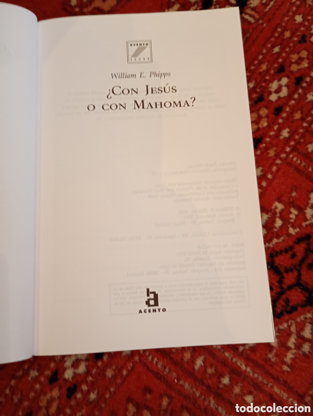 Libros de segunda mano: Con Jes&uacute;s o con Mahoma? William E. Phipp. Editorial Acento - Foto 3