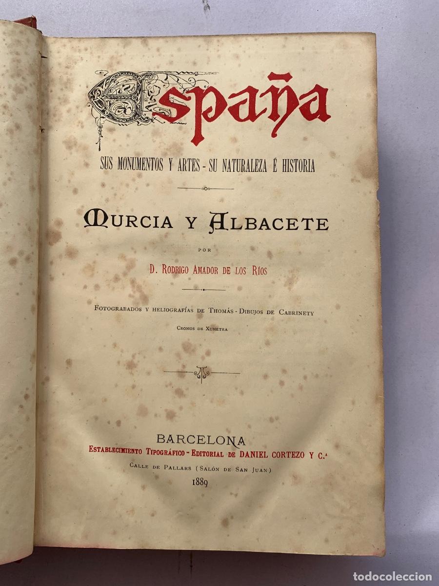 Libros de segunda mano: Espa&ntilde;a, sus monumentos y Artes- su naturaleza e historia. Murcia y Albacete