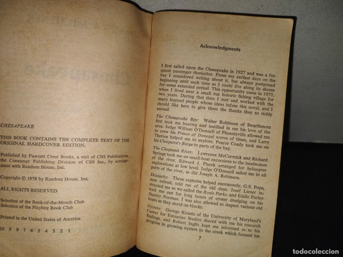Libros de segunda mano: 217- Chesapeake - James A. Michener - Foto 7