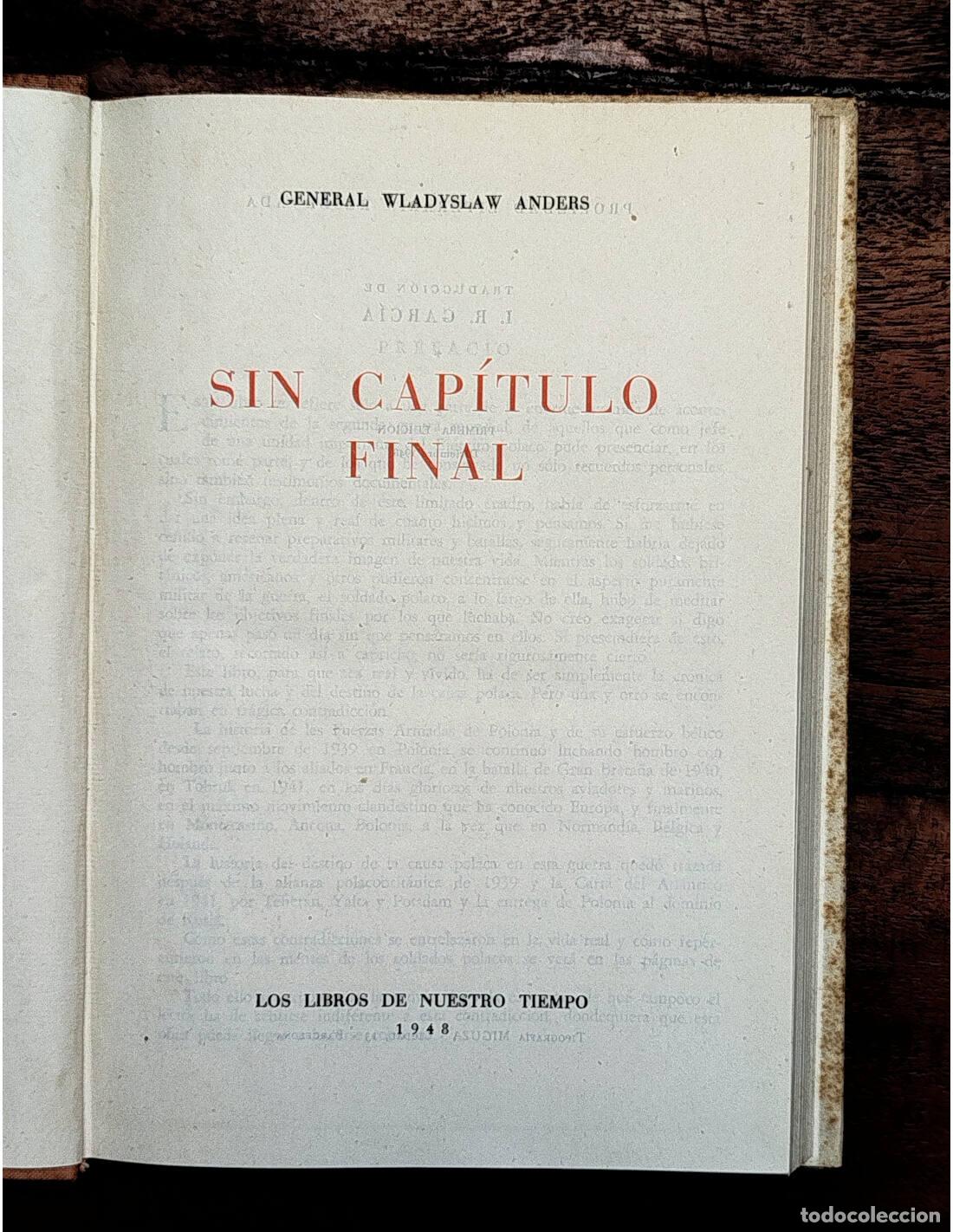 Libros de segunda mano: SIN CAP&Iacute;TULO FINAL. ANDERS, General Wladyslaw. Jos&eacute; Jan&eacute;s. 1948. - Foto 2