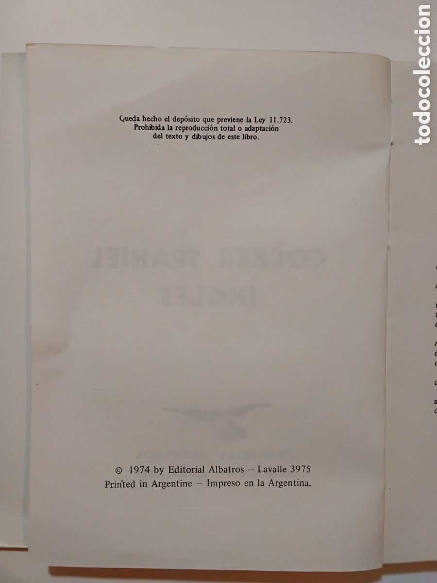Libros de segunda mano: R. TARAGANO &mdash; COCKER SPANIEL INGL&Eacute;S &mdash; EDITORIAL ALBATROS &mdash; 1974 - Foto 3