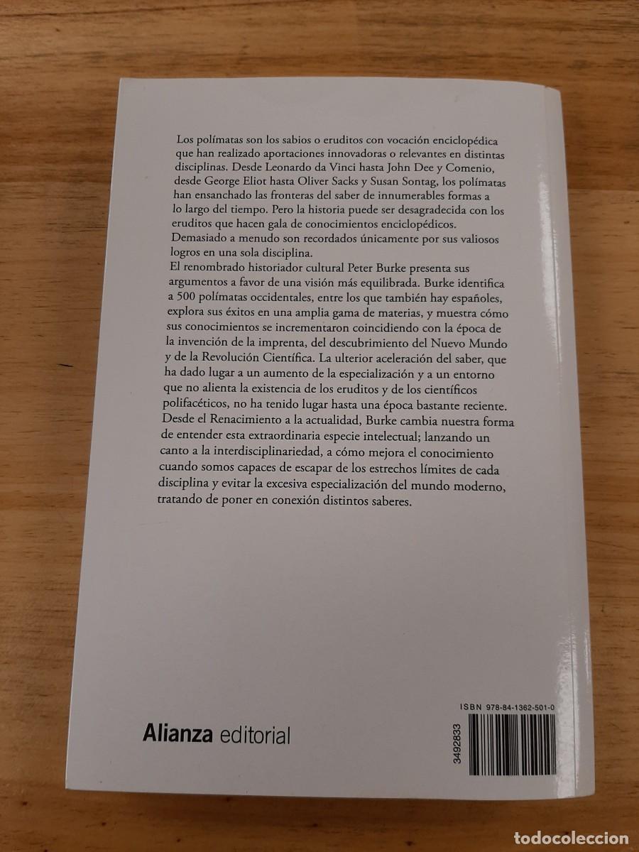 Libros de segunda mano: El pol&iacute;mata - Peter Burke - Alianza, 2022 - Foto 3