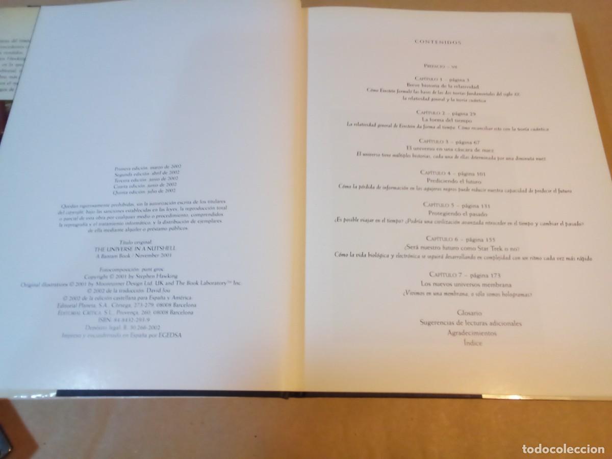 Libros de segunda mano: EL UNIVERSO EN UNA C&Aacute;SCARA DE NUEZ DE STEPHEN HAWKING - Foto 3