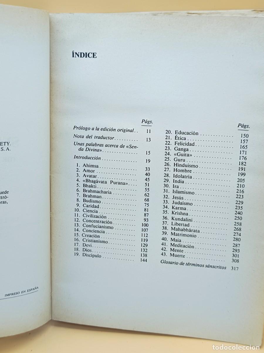 Libros de segunda mano: SENDA DIVINA -SRI SUAMI SIVANADA - Foto 4