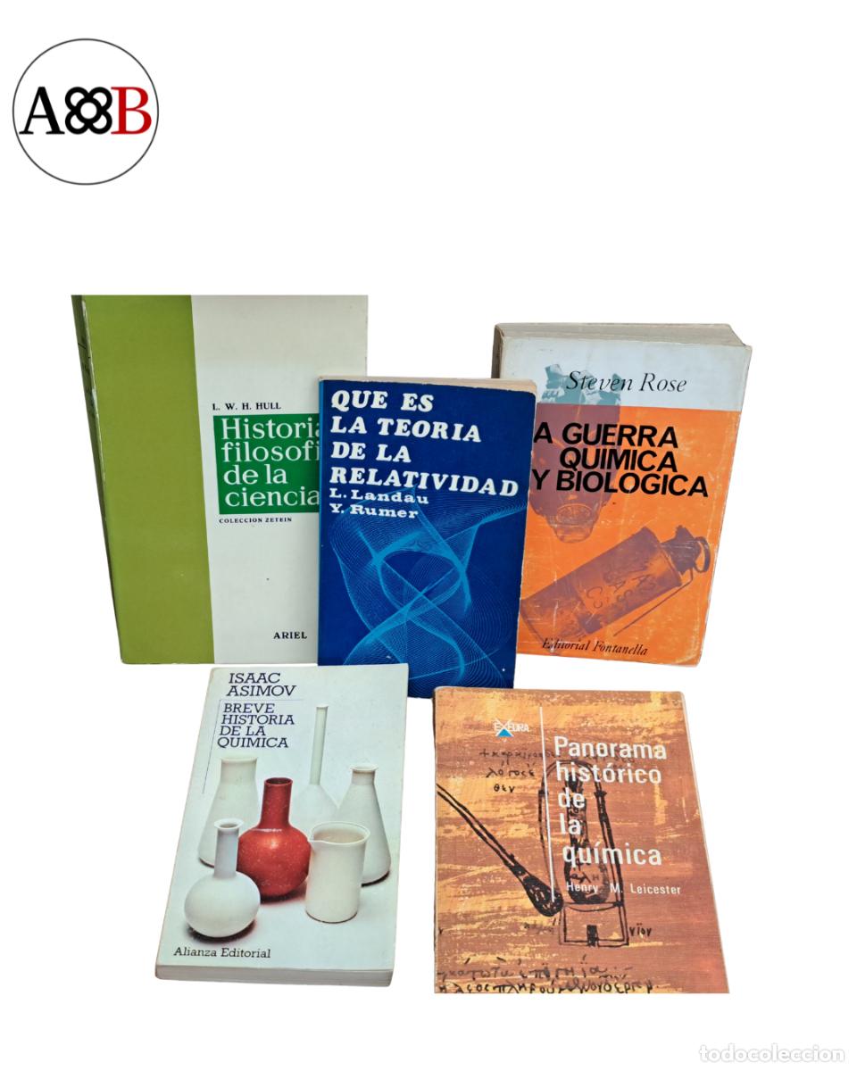 Libros de segunda mano: LOTE 5 LIBROS CIENCIAS &mdash; Asimov / Leicester / Landau-Rumer / Rose / Hull &mdash; Divulgaci&oacute;n cient&iacute;fica a&ntilde;