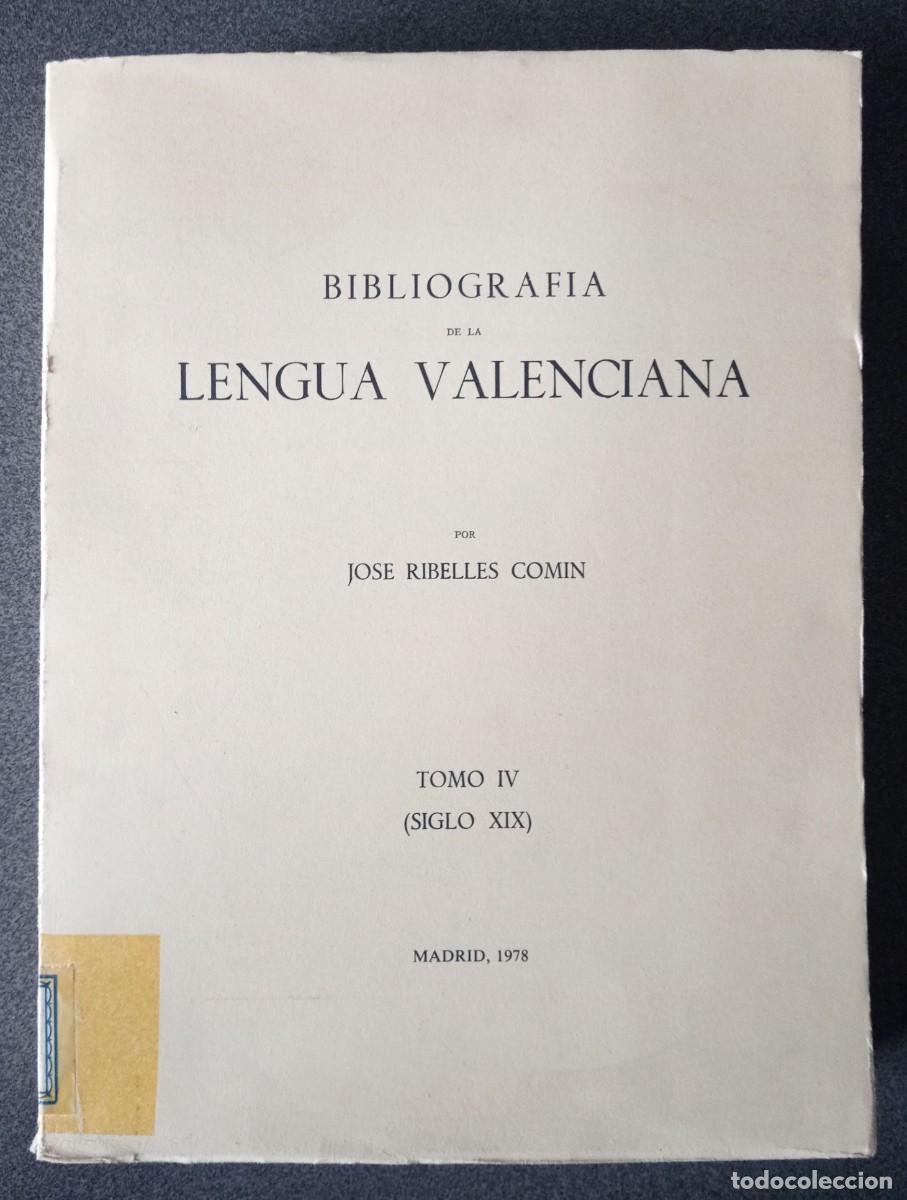 Libros de segunda mano: Bibliograf&iacute;a De La Lengua Valenciana Jos&eacute; Ribelles Comin