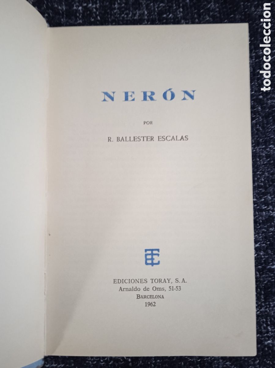 Libros de segunda mano: NERON / R. BALLESTER ESCALAS -ED. TORAY - Foto 2