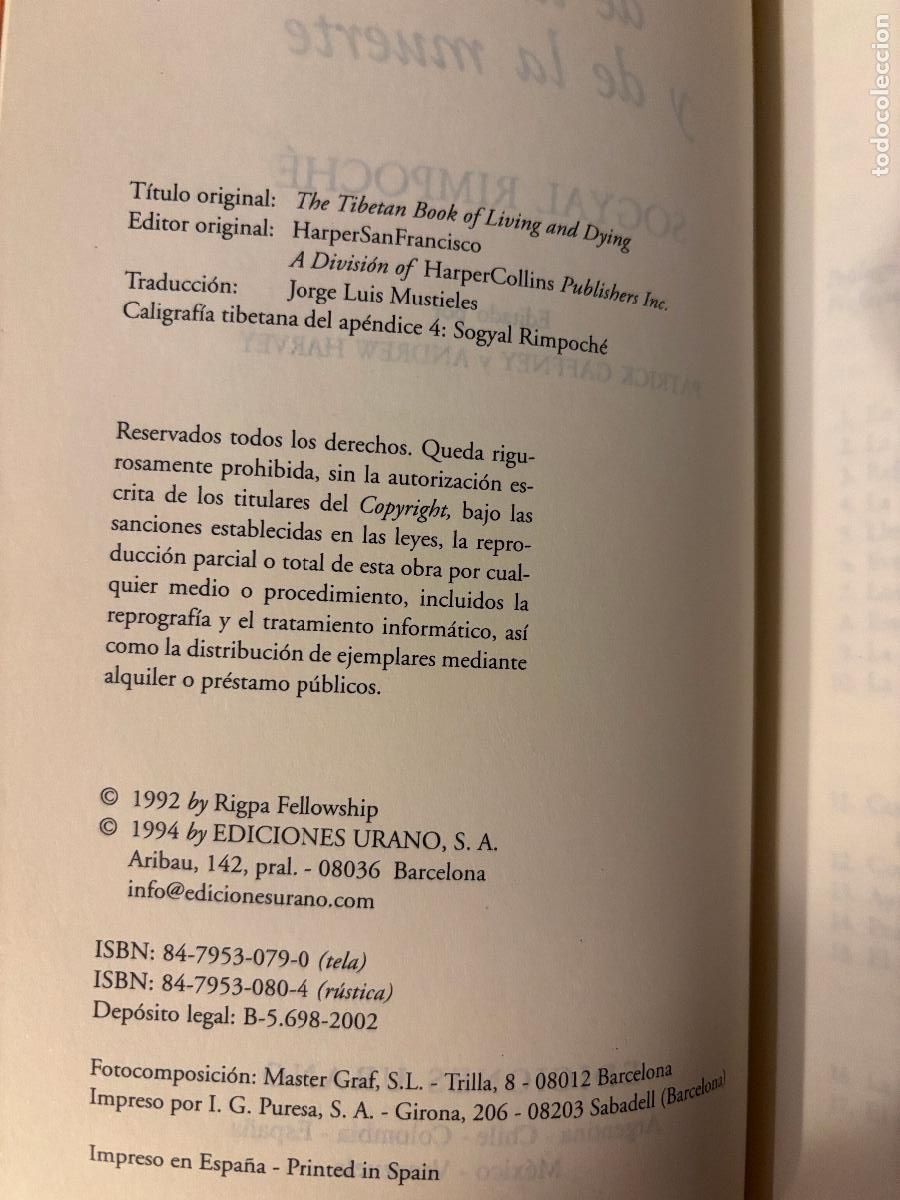 Libros de segunda mano: El libro tibetano de la vida y de la muerte. Sogyal Rimponch&eacute;. - Foto 5