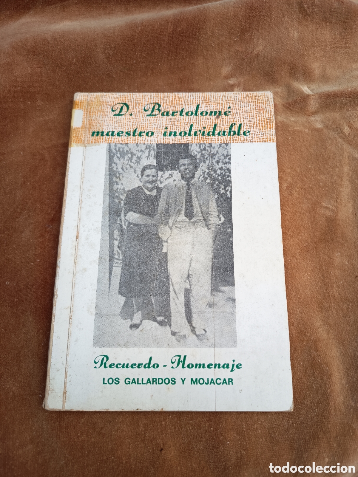 Libros de segunda mano: D. Bartolom&eacute; maestro inolvidable recuerdo homenaje Los Gallardos Moj&aacute;car