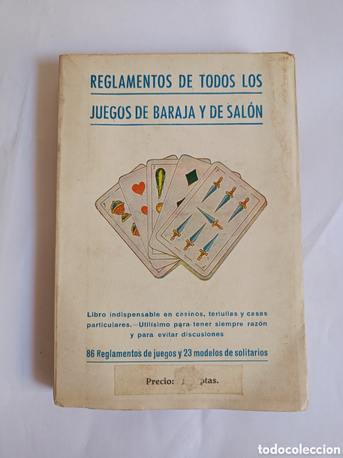 Libros de segunda mano: Antiguo reglamento de todos los juegos de Barajas de cartas y de salon