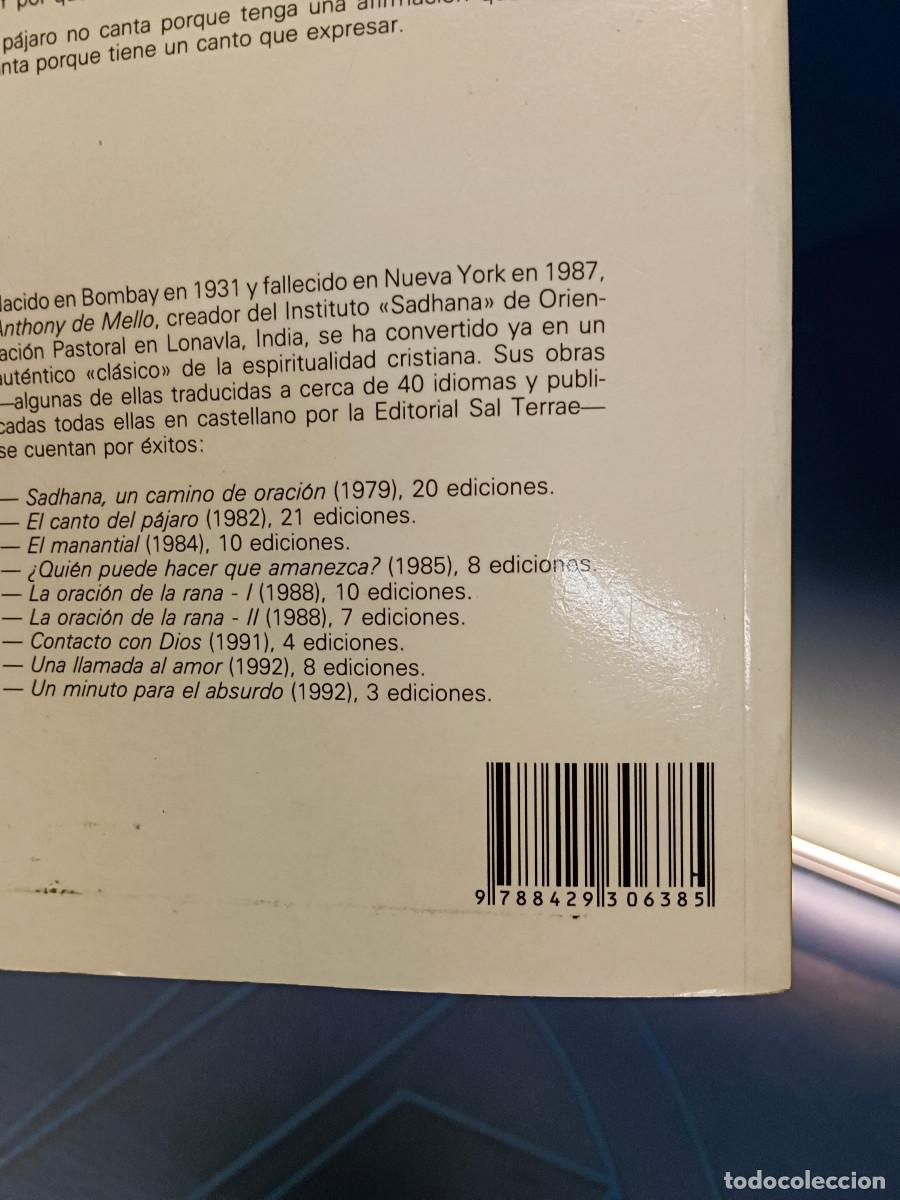 Libros de segunda mano: libro, El canto del p&aacute;jaro. Anthony de Mello. poesia - Foto 4