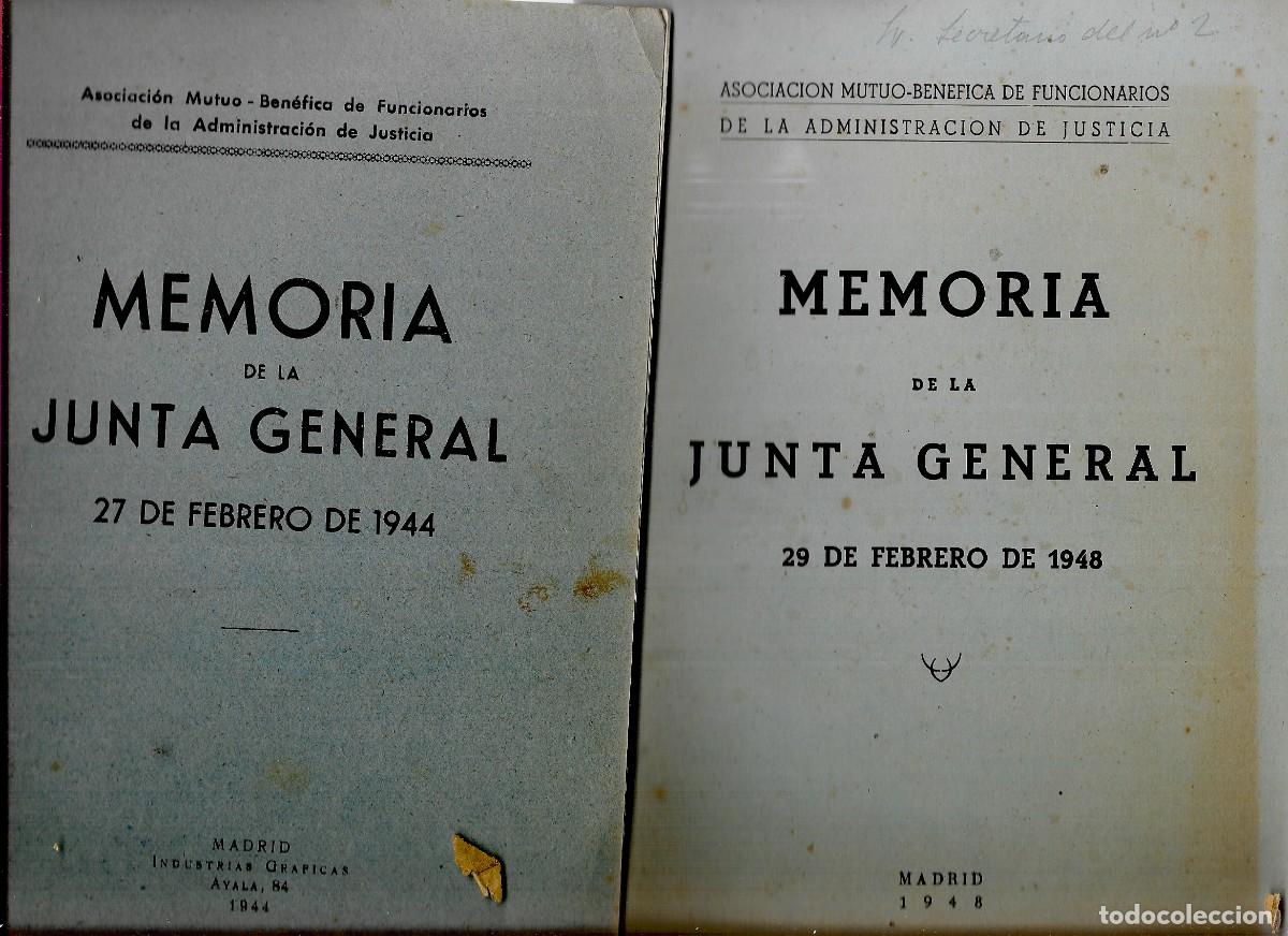 Libros de segunda mano: 3 LIBROS MEMORIA DE LA JUNTA GENERAL ASOCIACION FUNCIONARIO DE JUSTICIA