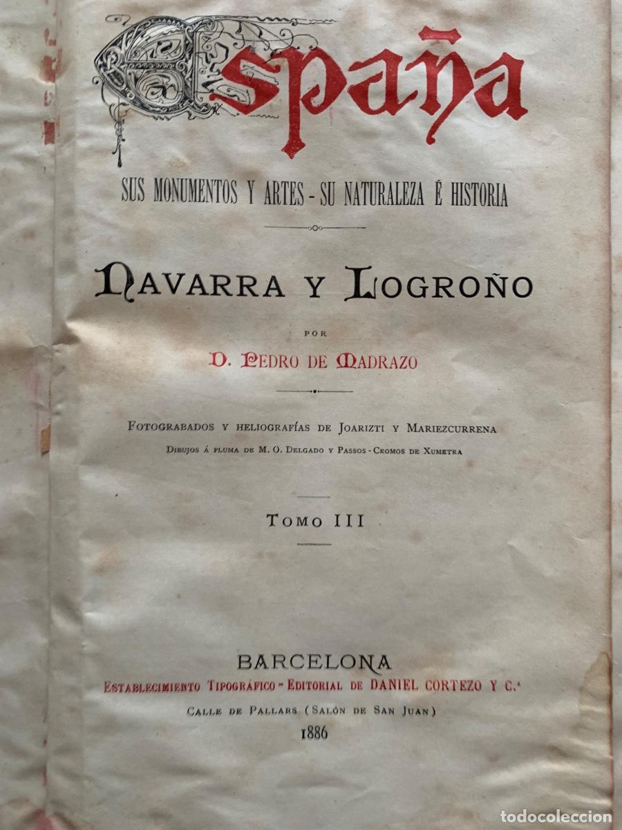 Libros de segunda mano: Navarra y Logro&ntilde;o tomo de Espa&ntilde;a sus Monumentos y Artes- Su Naturaleza e Historia