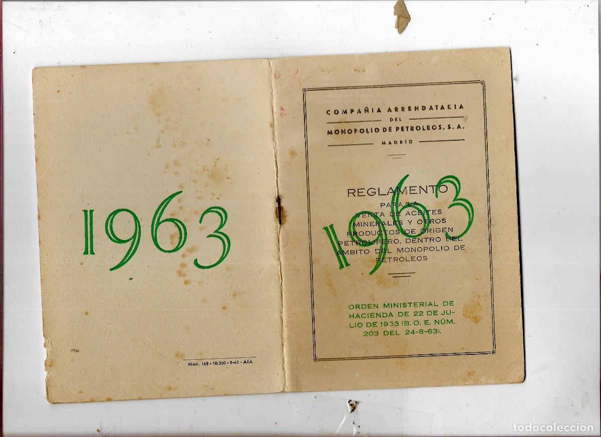 Libros de segunda mano: REGLAMENTO COMPA&Ntilde;IA MONOPOLIO DEL PETROLEO