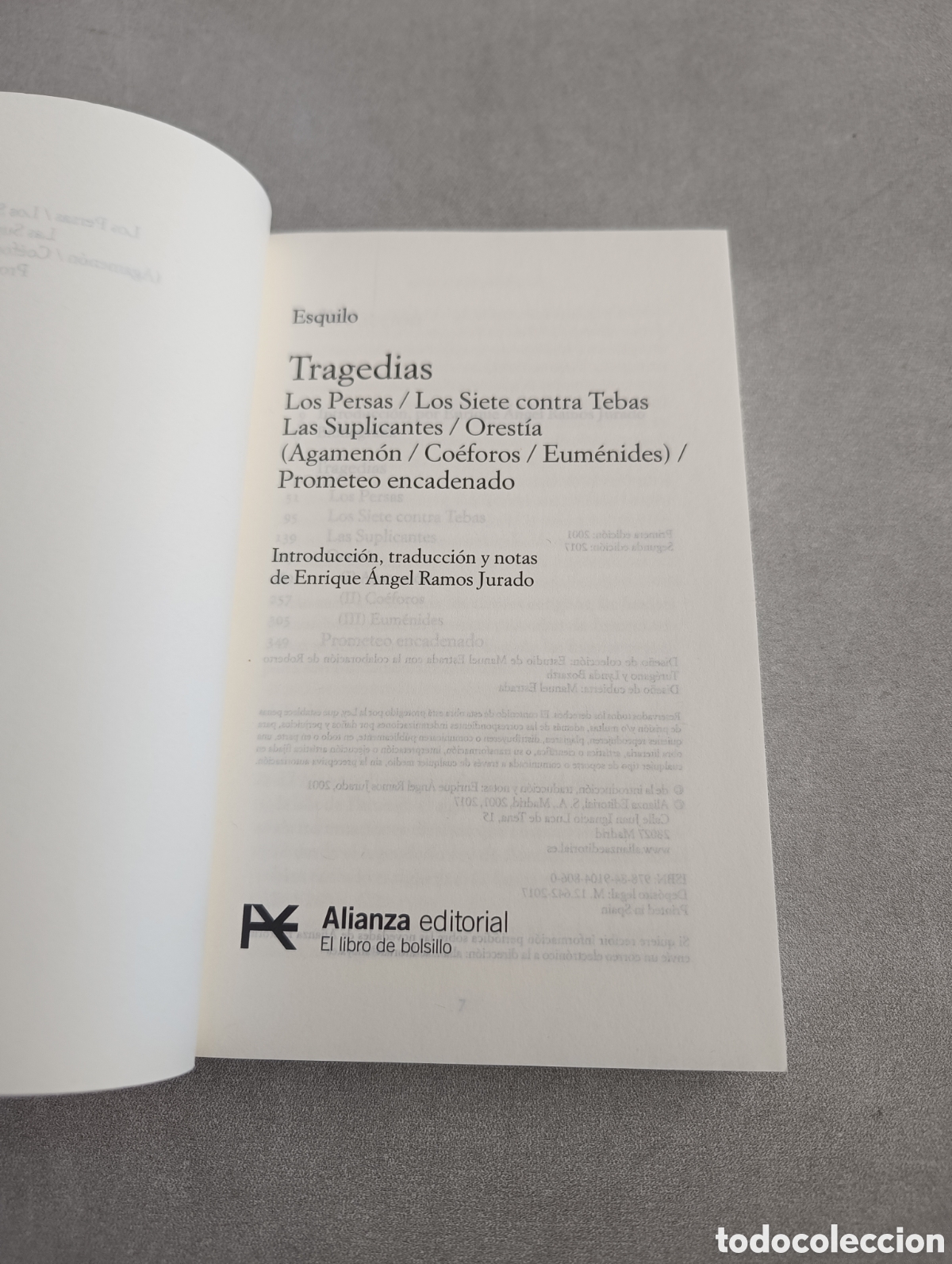 Libros de segunda mano: Tragedias. Esquilo. Alianza editorial - Foto 4