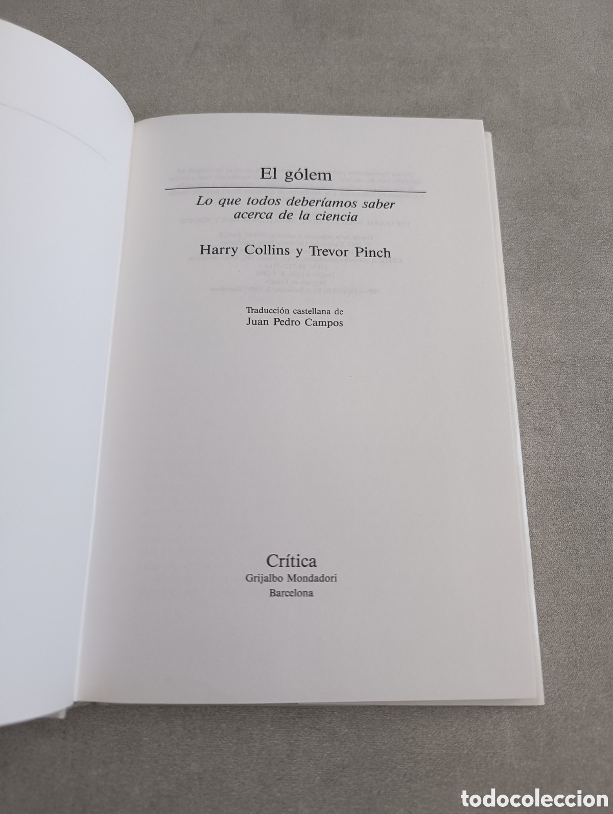 Libros de segunda mano: El Golem. Harry Collins. Trevor Pinch. - Foto 4