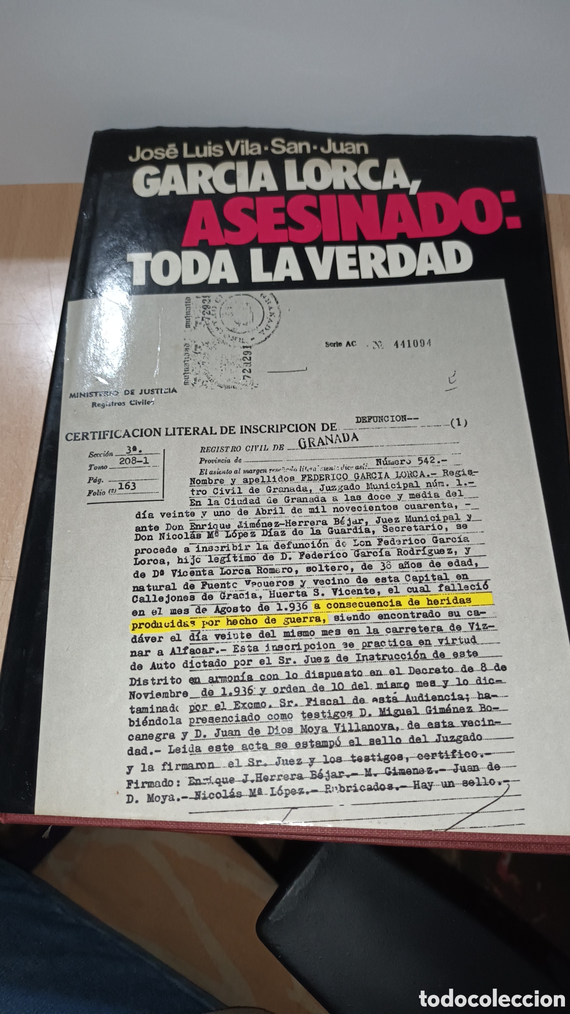 Libros de segunda mano: Garc&iacute;a Lorca, asesinado: toda la verdad. Jos&eacute; Luis Vila - San - Juan