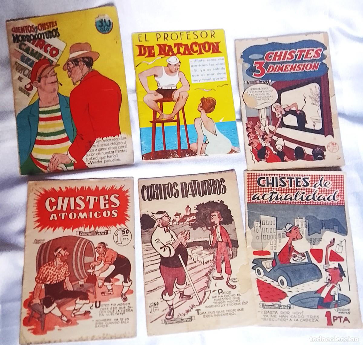 Libros de segunda mano: CHISTES-LOTE 6 LIBRITOS ORIGINALES A&Ntilde;OS 40/50/etc-LEER TODO Y VER FOTOS