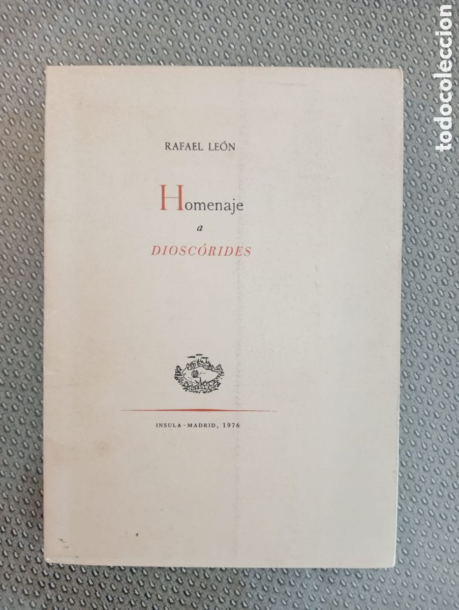 Libros de segunda mano: Homenaje a Diosc&oacute;rides / Rafael LE&Oacute;N