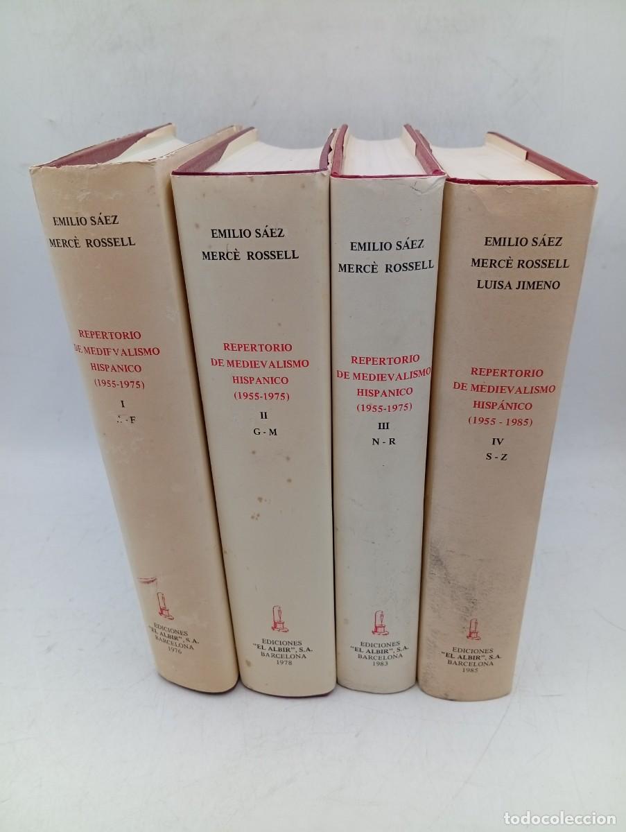 Libros de segunda mano: REPERTORIO DE MEDIEVALISMO HISPANIC. 4 TOMOS. DE LA A LA Z. EMILIO SAEZ/MERCE ROSSELL. 1976-78-83-85