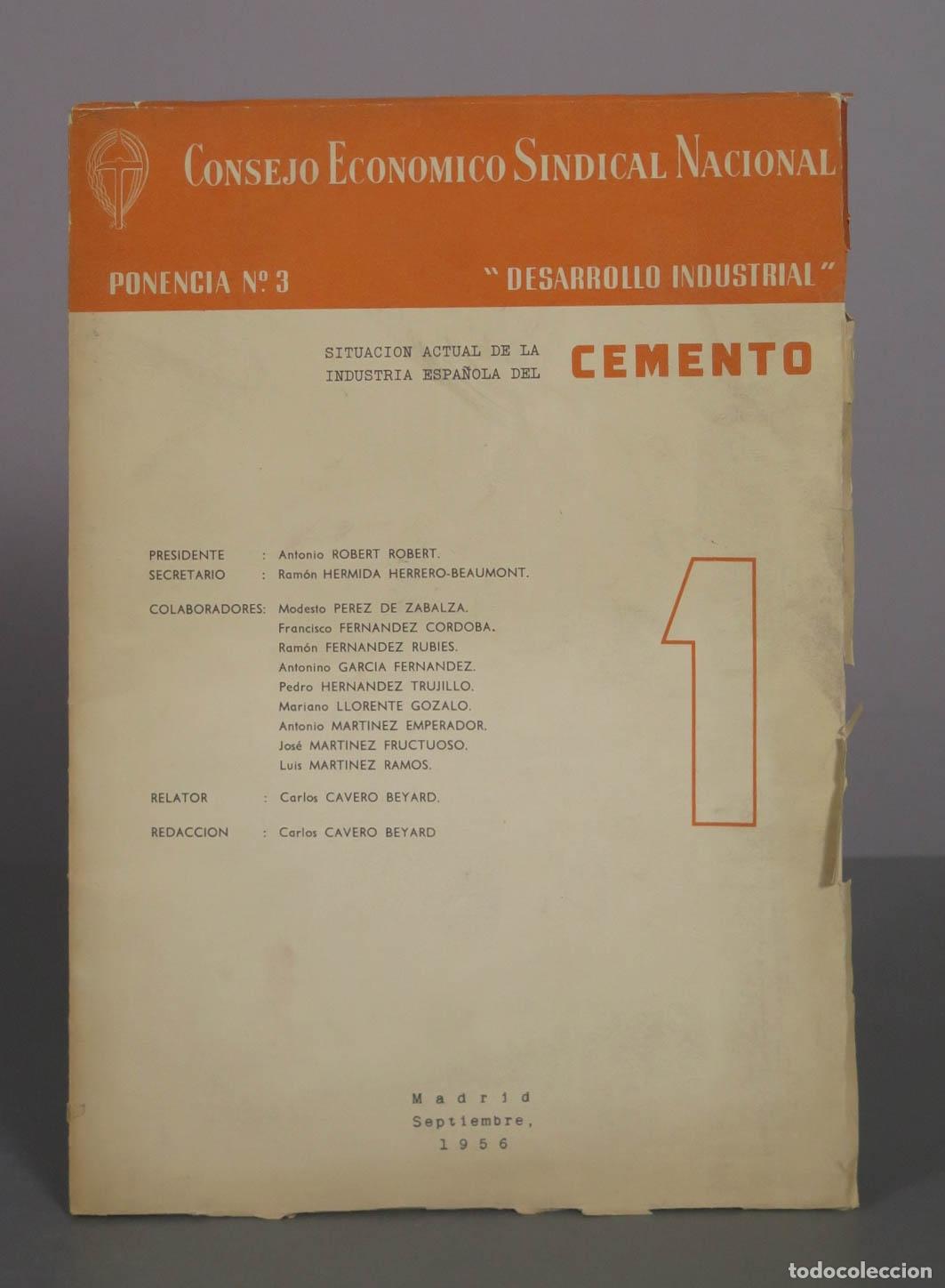 Libros de segunda mano: Situaci&oacute;n Actual de la Industria Espa&ntilde;ola del Cemento - Ponencia N&ordm; 3 - Desarrollo Industrial - Cons