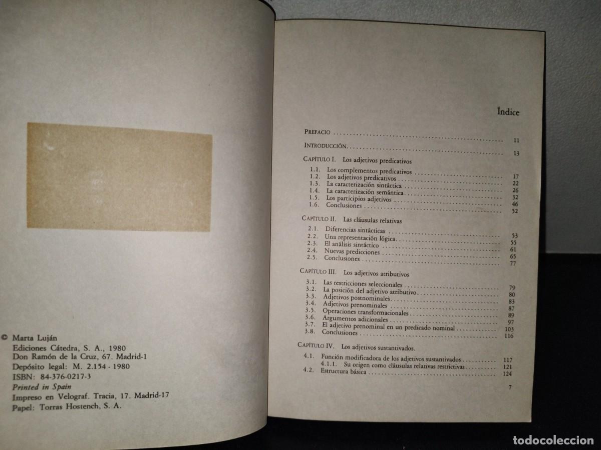 Libros de segunda mano: 218- Sintaxis Y Sem&aacute;ntica Del Adjetivo - Marta Luj&aacute;n - Foto 4