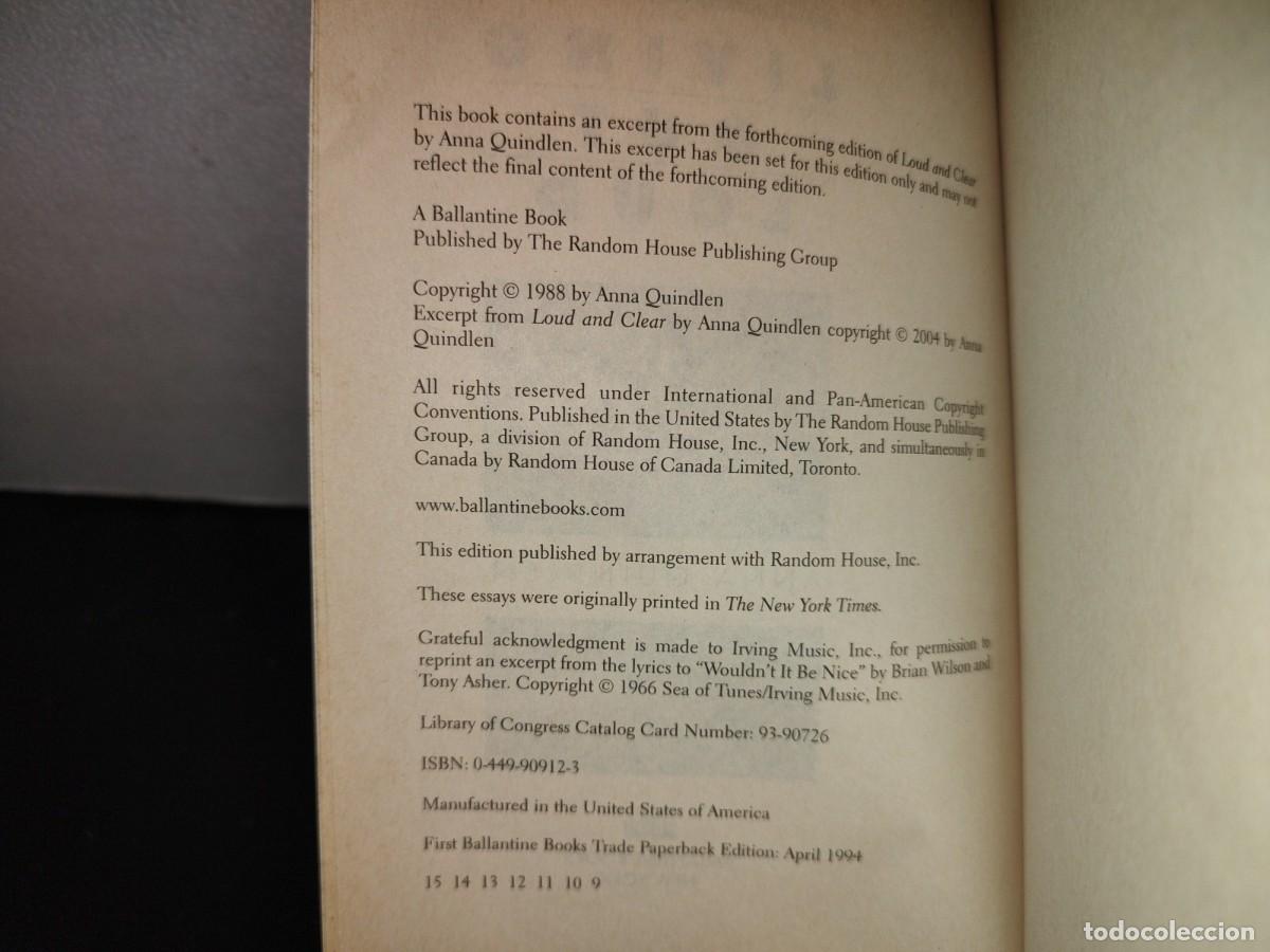 Libros de segunda mano: 218- Living Out Loud - Anna Quindlen - Foto 5
