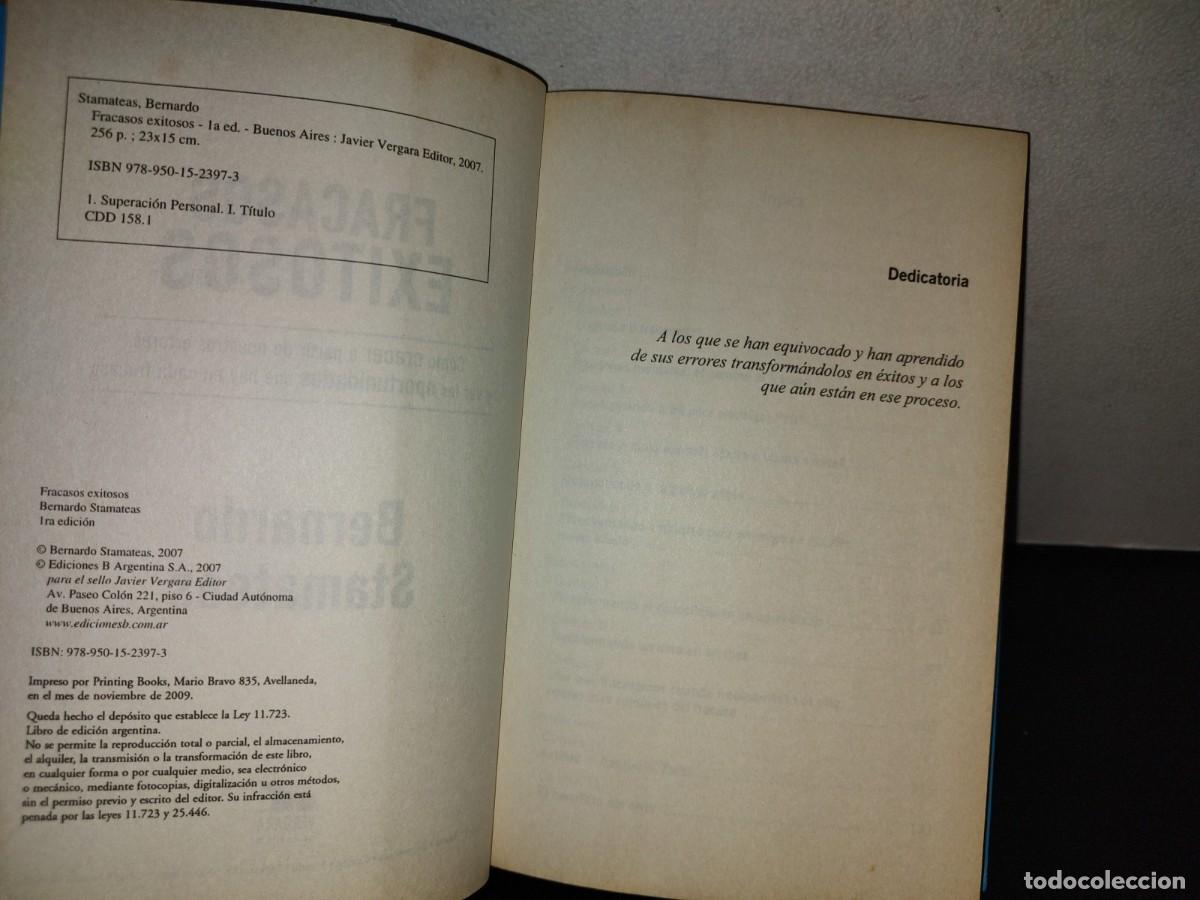 Libros de segunda mano: 218- Fracasos Exitosos - Bernardo Stamateas - Foto 6