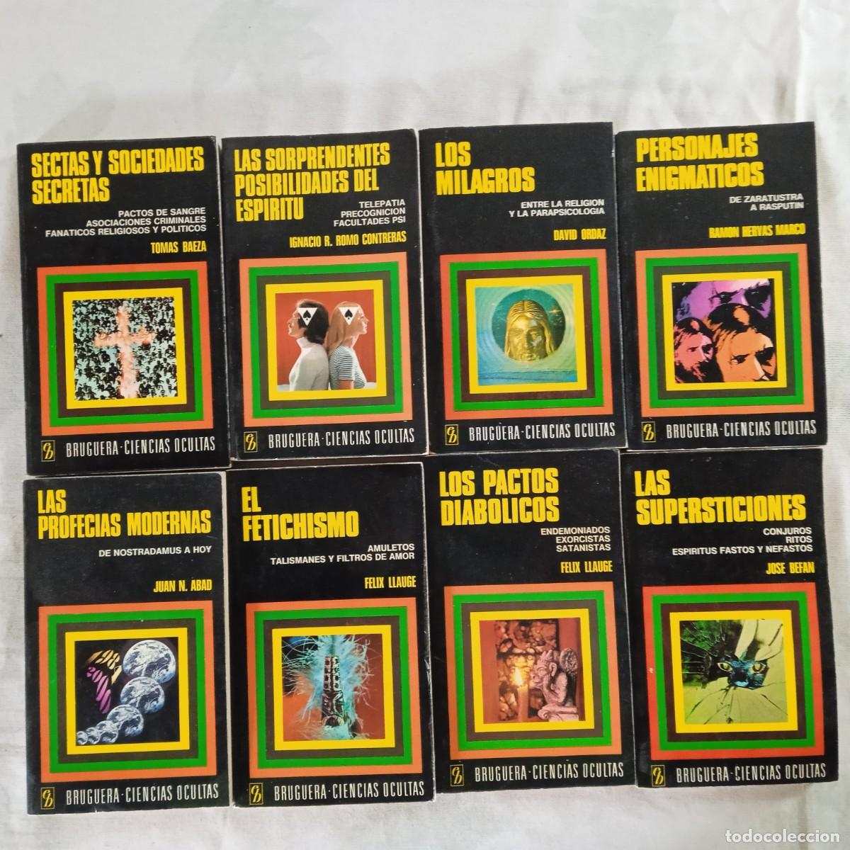 Libri di seconda mano: Bruguera Ciencias Ocultas: Lote de 8 n&ordm;. Sectas y Sociedades Secretas, Pactos Diab&oacute;licos, Milagros