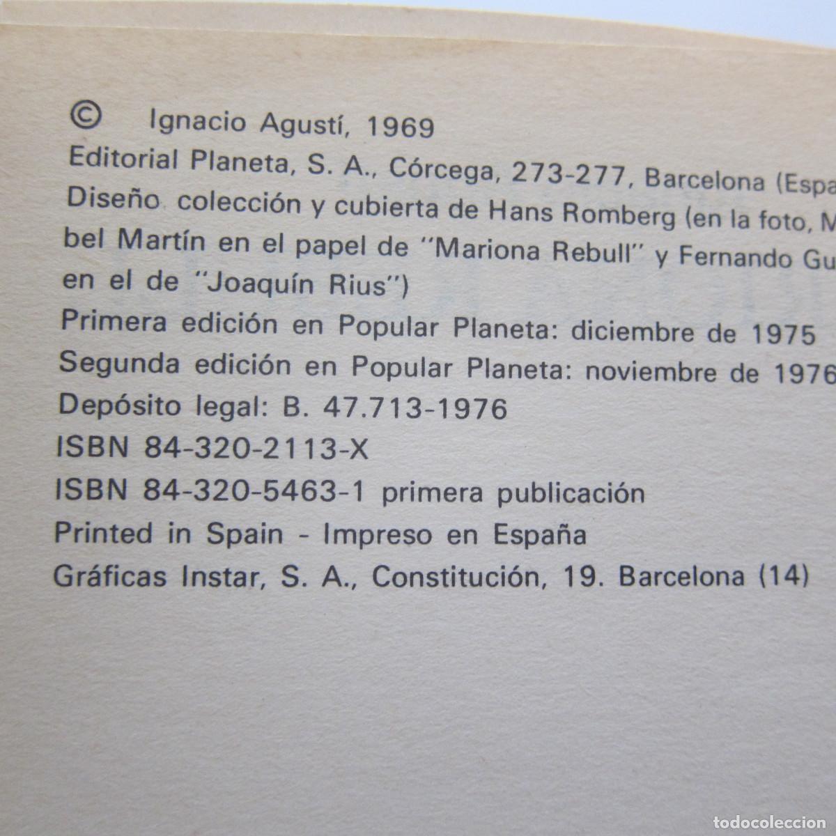 Libros de segunda mano: MARIONA REBULL - IGNACIO AGUST&Iacute; (PLANETA) NOVELA - Foto 6