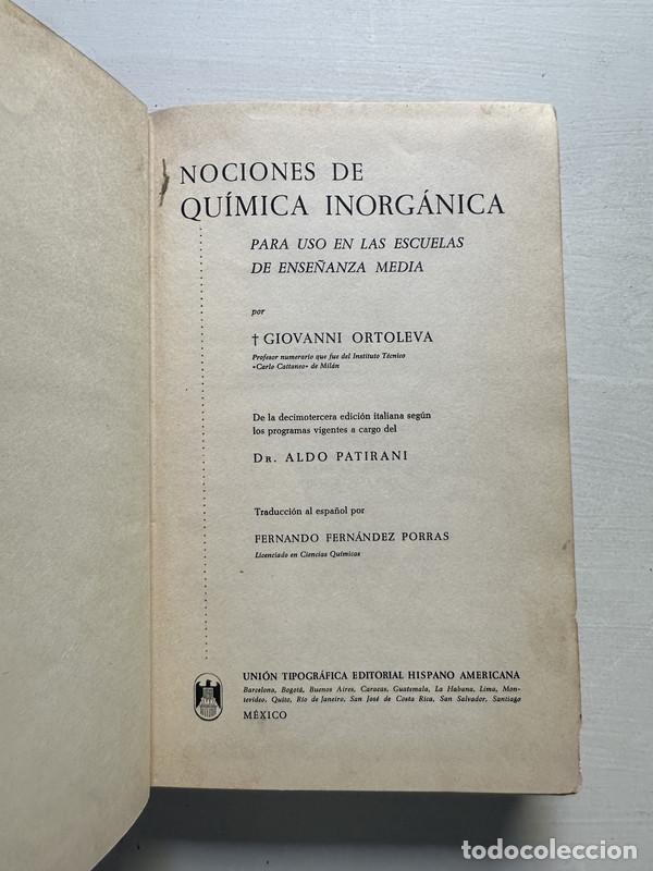 Livros em segunda m&atilde;o: Nociones de quimica inorganica - Ortoleva Giovanni