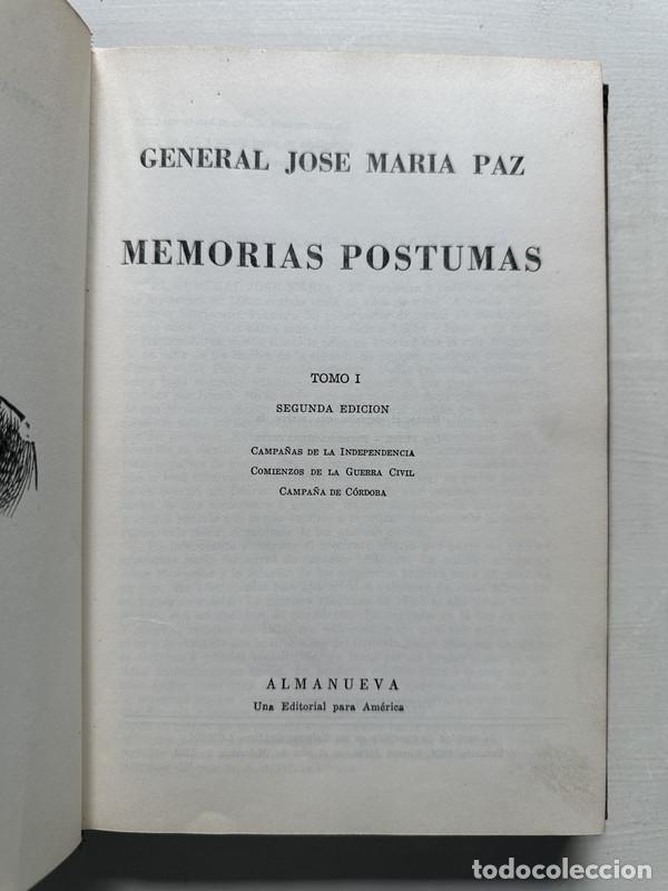 Libri di seconda mano: Memorias postumas - Paz Jose Maria