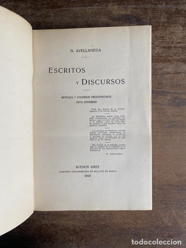 Second hand books: Escritos y Discursos - Avellaneda N.