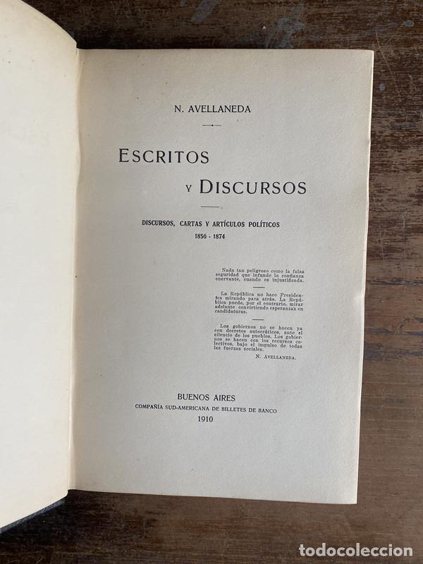 Libros de segunda mano: Escritos y Discursos - Avellaneda N.