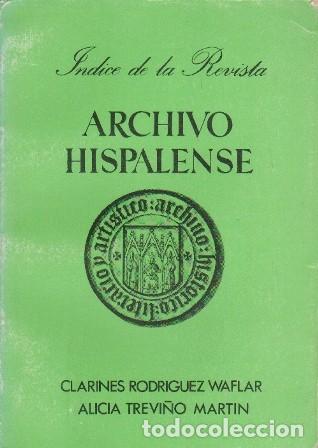 Libros de segunda mano: INDICE DE LA REVISTA ARCHIVO HISPALENSE SEVILLA 1984 - RODRIGUEZ WAFLAR/TREVI&Ntilde;O MARTIN - A-LSEV-4000