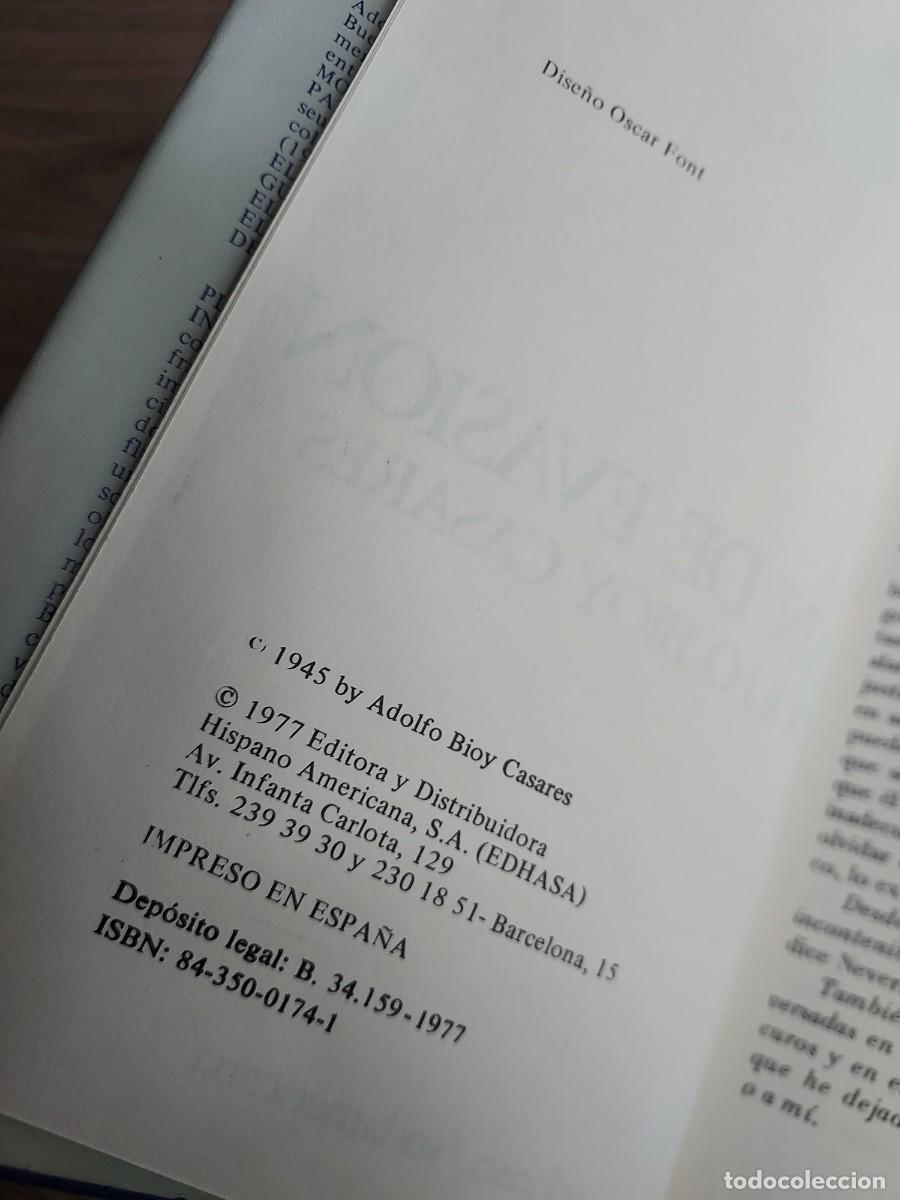 Libros de segunda mano: Plan de evasi&oacute;n - Adolfo Bioy Casares (Edhasa) - Foto 9