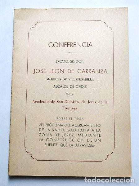 Gebrauchte B&uuml;cher: Conferencia de Jos&eacute; Le&oacute;n de Carranza, alcalde de C&aacute;diz, en la Academia de San Dionisio de Jerez