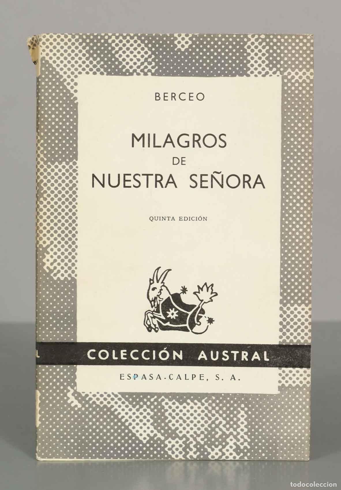 Libros de segunda mano: BERCEO. MILAGROS DE NUESTRA SE&Ntilde;ORA. AUSTRAL