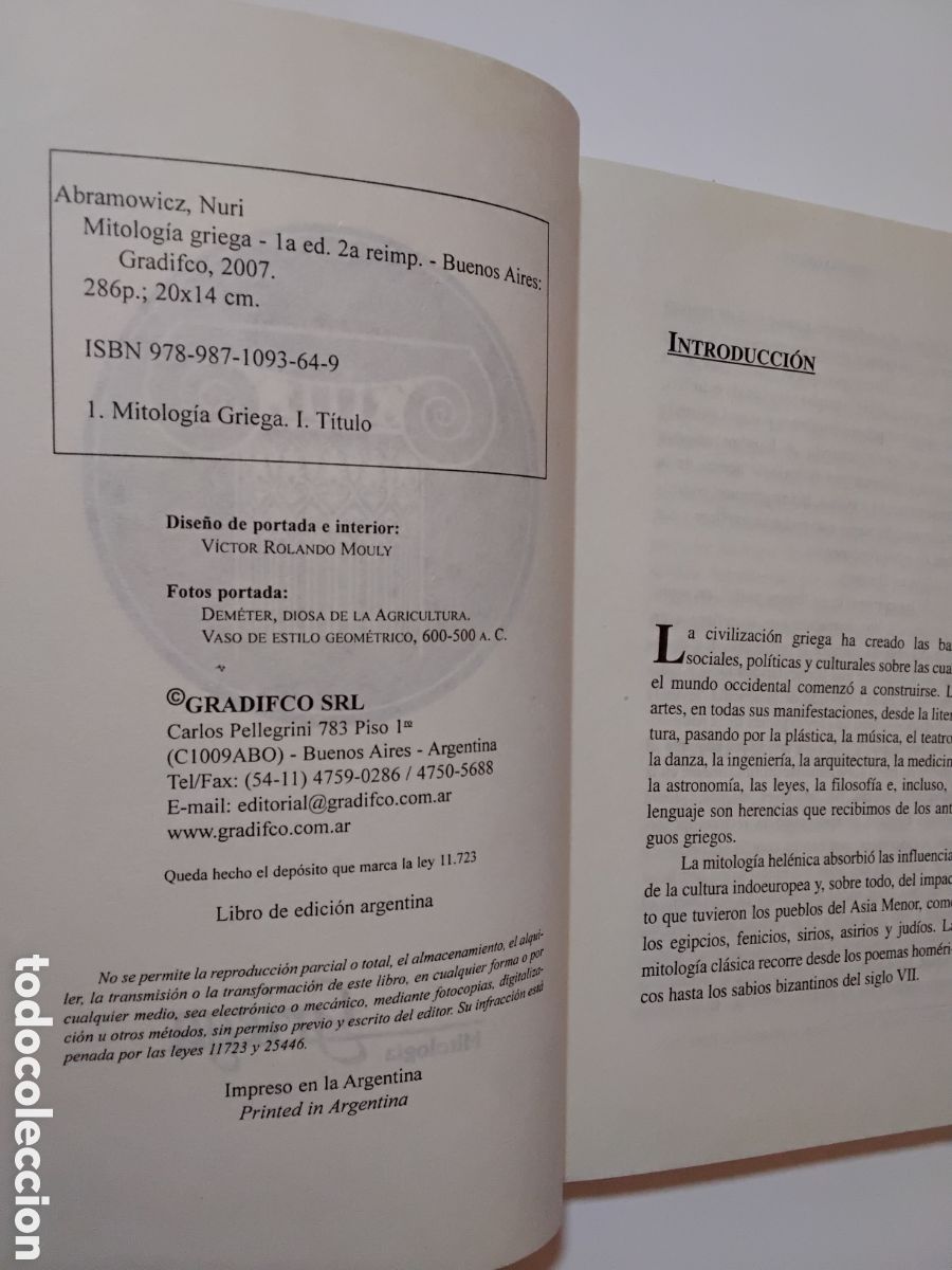 Libros de segunda mano: ABRAMOWICZ, NURI &mdash; Mitolog&iacute;a griega &mdash; Gradifco &mdash; 2007 - Foto 3