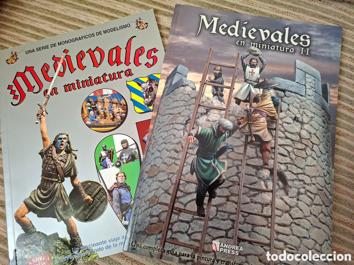 Libros de segunda mano: MEDIEVALES EN MINIATURA, 2 volumenes, monografico de modelismo