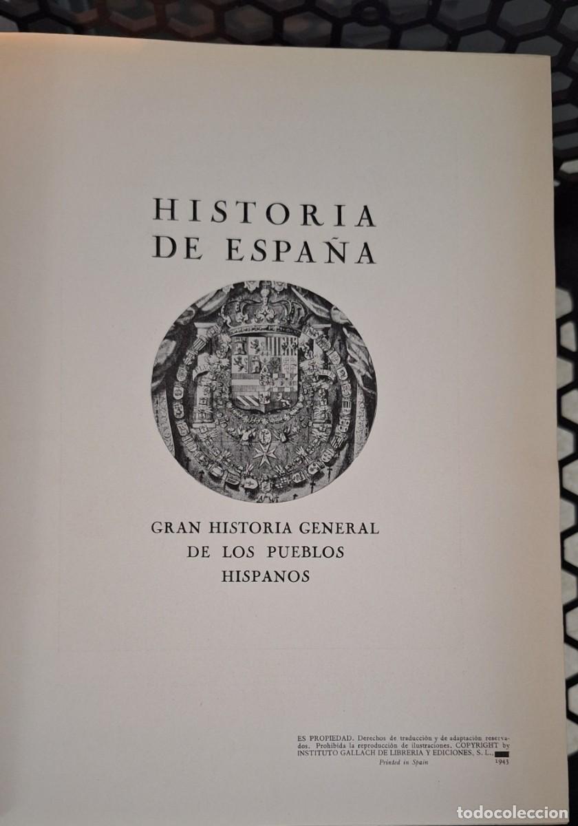 Libros de segunda mano: Historia de Espa&ntilde;a- Inst. Gallach 1943 - 5 tomos - Foto 3